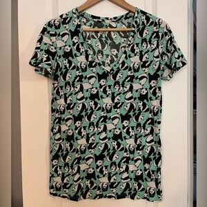 Urban Outfitters Panda V Neck Short Sleeve Shirt Size M